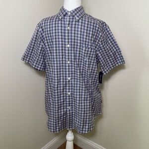 Nautica Classic Fit Men’s Plaid Button Down Short Sleeve Shirt Medium NEW